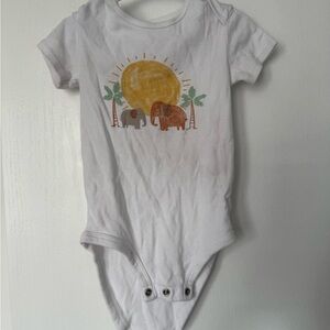 Carter's White Bodysuit with Elephant and Sun Print